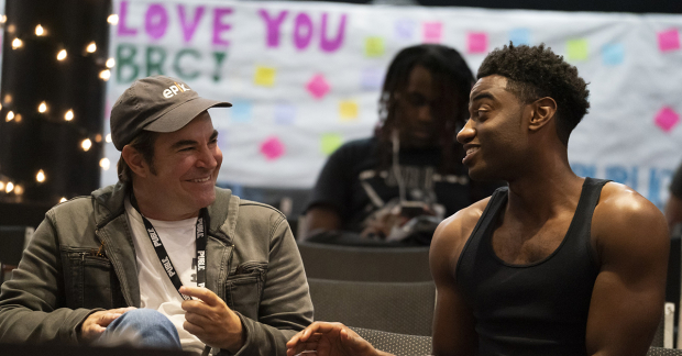 Roger Bart and Jelani Alladin in rehearsal for Hercules.