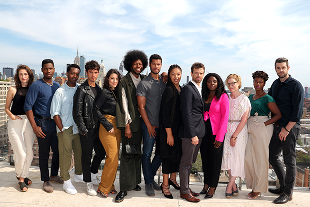 Playwright Jeremy O. Harris (center) with the full company of Slave Play.
