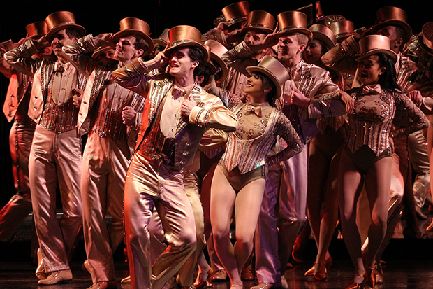 The cast of the City Center revival of A Chorus Line performs the finale.