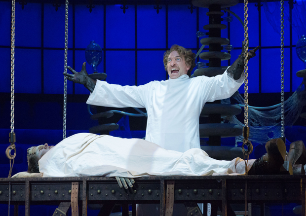 Dan Olmstead and Ben Dibble star in Young Frankenstein at Walnut Street Theatre.