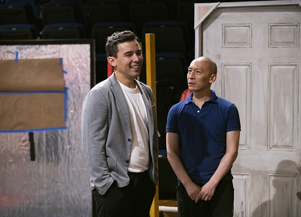 Conrad Ricamora and Francis Jue in rehearsal for Soft Power.