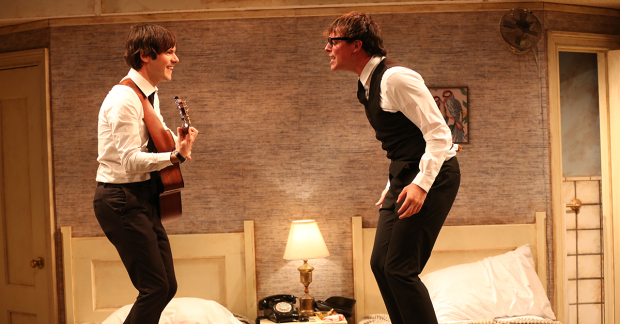 Tommy Crawford as Paul McCartney and Christopher Sears as John Lennon in Only Yesterday.