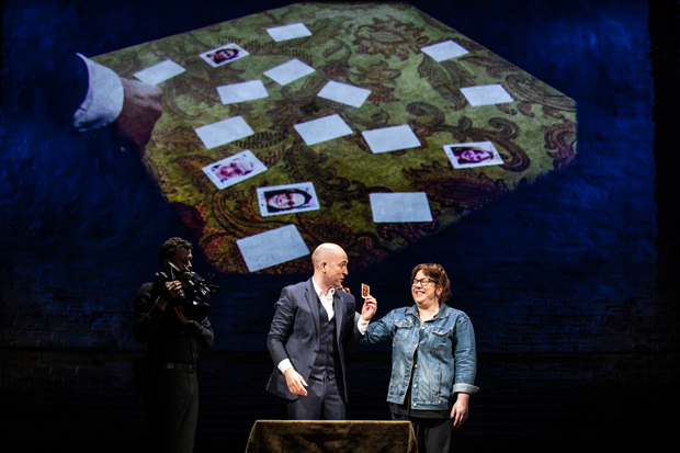 Derren Brown with an audience member in Derren Brown: Secret