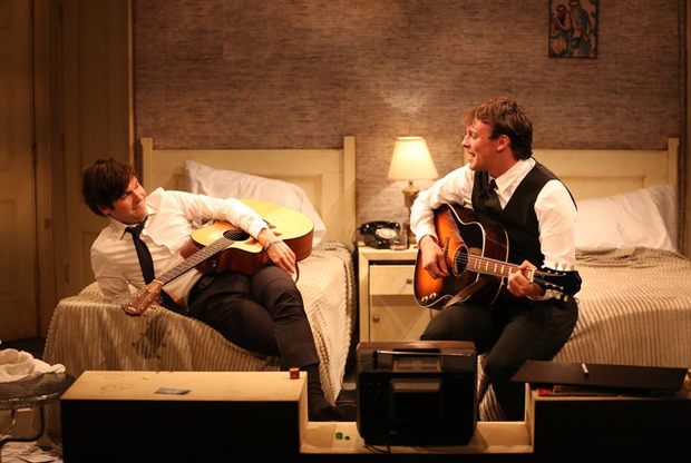 Tommy Crawford and Christopher Sears play Paul McCartney and John Lennon in Only Yesterday at 59E59 Theaters. 