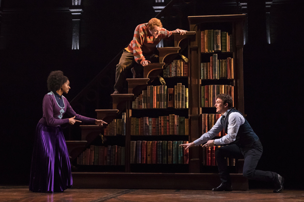 Jenny Jules, Matt Mueller, and James Snyder star in Harry Potter and the Cursed Child at Broadway&#39;s Lyric Theatre.
