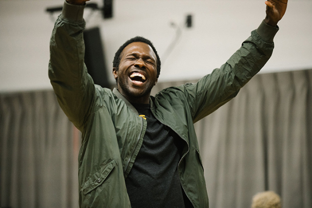 Joshua Henry in rehearsals for The Wrong Man, produced by MCC Theater.