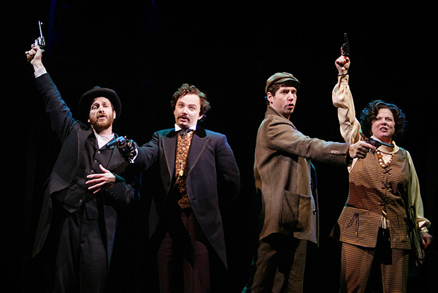 Denis O&#39;Hare played Charles Guiteau, Michael Cerveris played John Wilkes Booth, James Barbour played Leon Czolgosz, and Becky Ann Baker played Sara Jane Moore in the 2004 Broadway revival of Assassins.