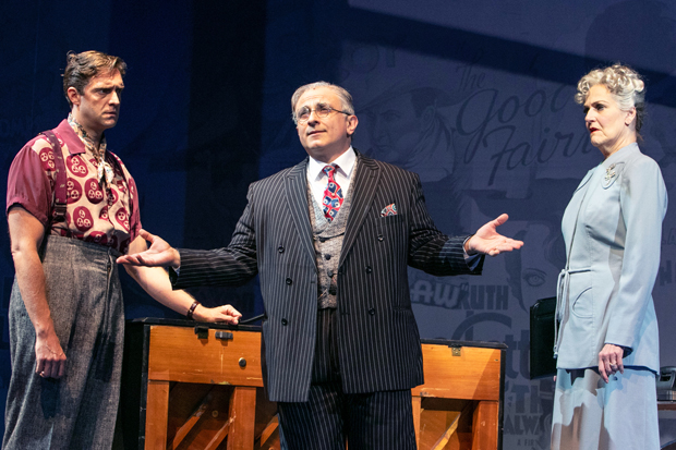 Colin Hanlon as Roger Edens, Stephen DeRosa as Louis B. Mayer, and Karen Mason and Kay Koverman in Chasing Rainbows: The Road to Oz at Paper Mill Playhouse.