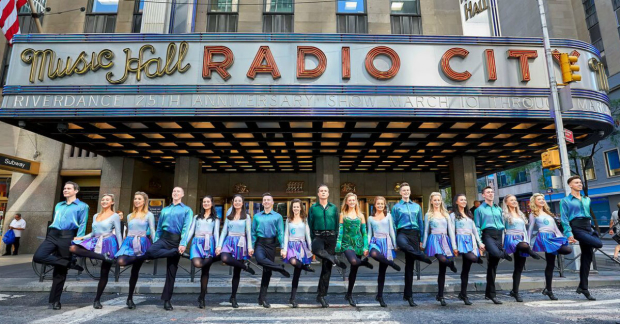 The cast of Riverdance outside Radio City Music Hall.