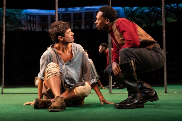 James Cusati-Moyer as Dustin, and Ato Blankson-Wood as Gary in Slave Play.