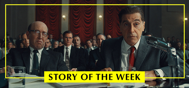 Al Pacino (right) plays Jimmy Hoffa in The Irishman, directed by Martin Scorsese.