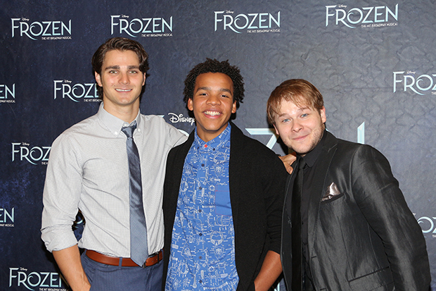 Austin Colby, Mason Reeves, and F. Michael Haynie play Hans, Kristoff, and Olaf.