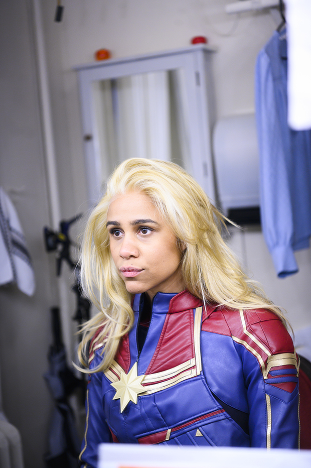 Zawe Ashton as Captain Marvel.