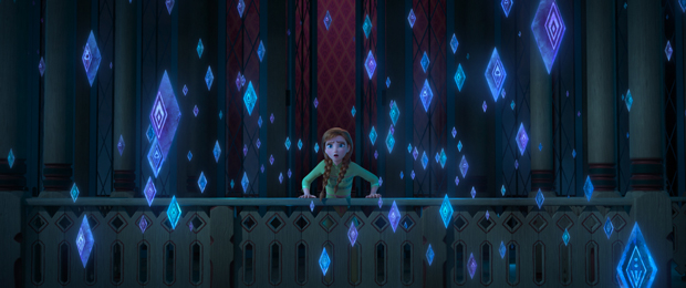 Anna beholds a town in danger in Frozen II.