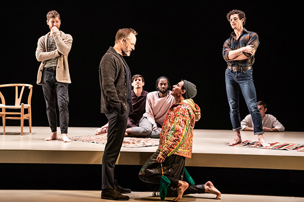 Kyle Soller, John Benjamin Hickey, Arturo Luís Soria, Darryl Gene Daughtry Jr., Dylan Frederick, and Kyle Harris play a circle of gay New Yorkers in The Inheritance.