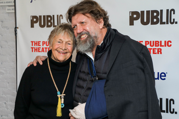 Estelle Parsons, who plays Die Älte in A Bright Room Called Day, with the production&#39;s director, Oskar Eustis.