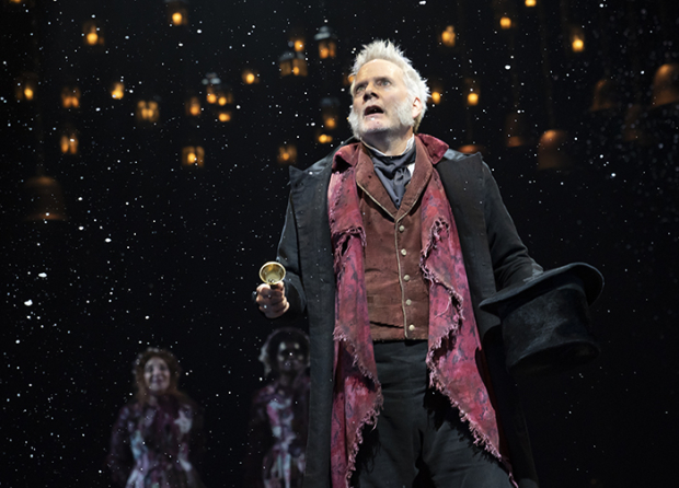Campbell Scott as Ebenezer Scrooge in Jack Thorne&#39;s adaptation of A Christmas Carol, directed by Matthew Warchus, at the Lyceum Theatre.