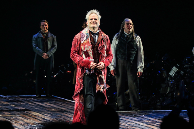 Campbell Scott at curtain call on opening night of A Christmas Carol on Broadway.