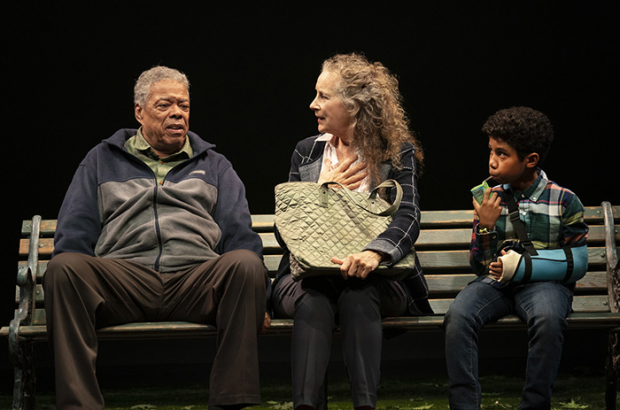 Charles Turner, Lizbeth MacKay, and Nicholas Hutchinson in The Underlying Chris, running off-Broadway through December 15.