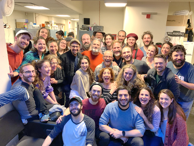 Lin-Manuel Miranda and the cast of the Yiddish Fiddler on the Roof.