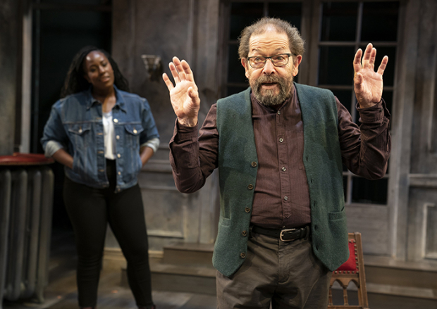 Crystal Lucas-Perry and Jonathan Hadary in A Bright Room Called Day, directed by Oskar Eustis, at the Public Theater.