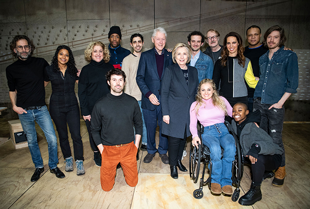 The Clintons with the cast of Oklahoma!