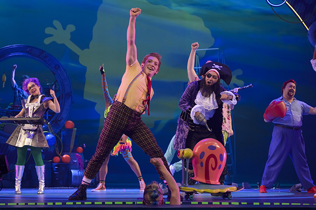 Ethan Slater and the cast of The SpongeBob Musical.