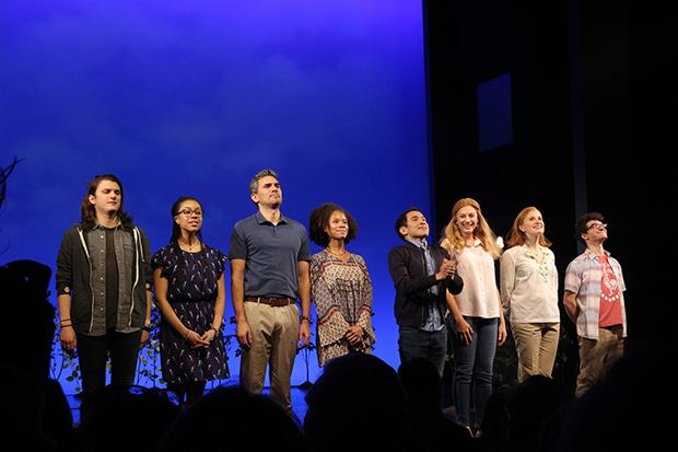 The cast of Dear Evan Hansen during the December 4 matinee curtain call.