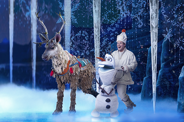 Collin Baja (Sven) and F. Michael Haynie (Olaf) in Frozen.