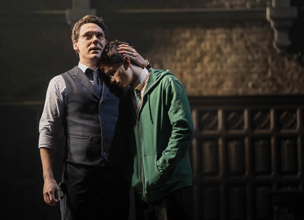 John Skelley (Harry) and Benjamin Papac (Albus) in a scene from Harry Potter and the Cursed Child at the Curran in San Francisco.