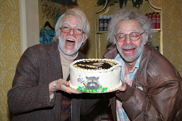 John Mulaney and Nick Kroll as their Oh, Hello characters George St. Geegland and Gil Faizon.