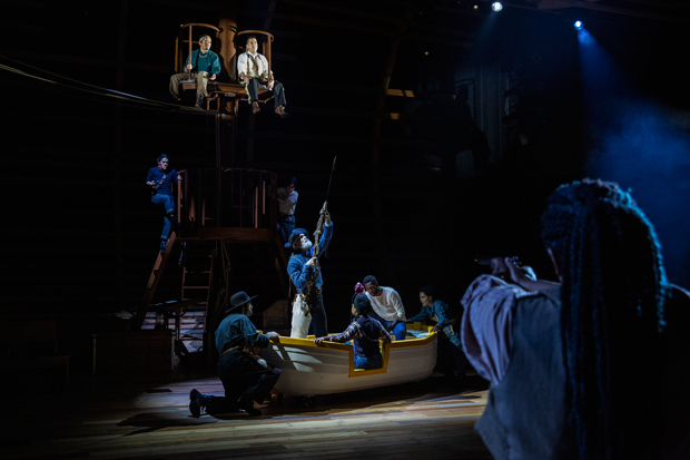Members of the cast of Moby-Dick, running through January 12 at American Repertory Theater&#39;s Loeb Drama Center in  Cambridge, Massachusetts.