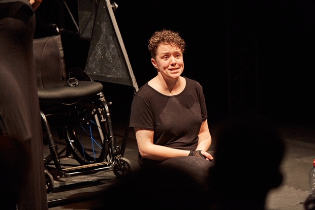 Jess Thom stars in Samuel Beckett&#39;s Not I at the BRIC, in Brooklyn, as part of the Public Theater&#39;s Under the Radar 2020 festival.