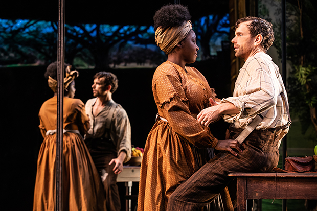 Joaquina Kalukango and Paul Alexander Nolan in Slave Play on Broadway.