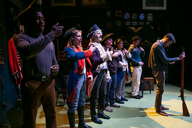 David J. Cork, Lucy Taylor, Richard Topol, Andy Taylor, Nicole Villamil, Ryan Spahn, and Adam Chanler-Berat star in How to Load a Musket at 59E59 Theaters.