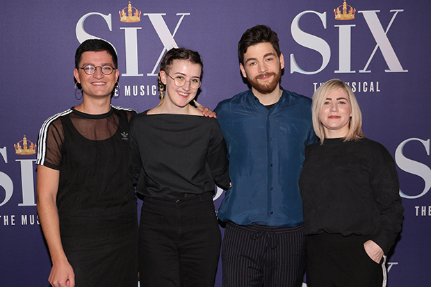 Six writer Toby Marlow and writer/codirector Lucy Moss with codirector Jamie Armitage and choreographer Carrie-Anne Ingrouille.