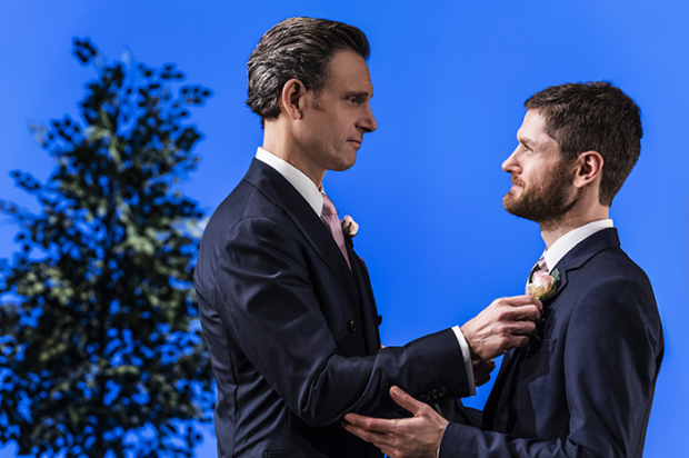 Tony Goldwyn and Kyle Soller in a scene from The Inheritance on Broadway. 