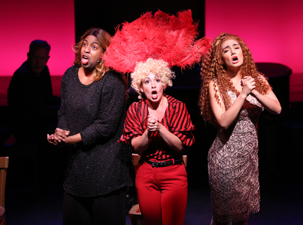 Immanuel Houston, Jenny Lee Stern, and Aline Mayagoitia star in Forbidden Broadway: The Next Generation, running through February 16 at the York Theatre Company.