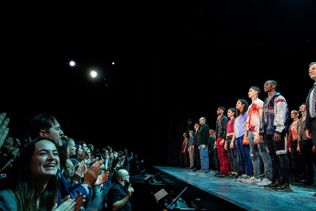The cast of West Side Story takes applause on opening night, February 20.