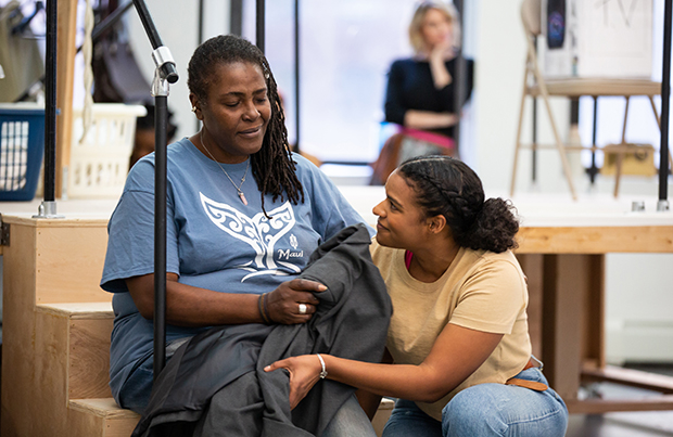 Sharon D. Clarke and Samantha Williams in rehearsal for Caroline, or Change.