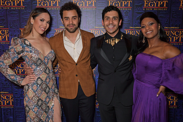 Christine Allado, Luke Brady, Liam Tamne, and Alexia Khadime star in The Prince of Egypt.
