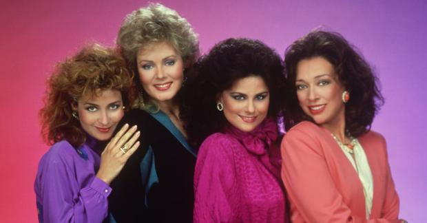 A promotional image of TV&#39;s Designing Women, featuring Annie Potts, Jean Smart, Delta Burke, and Dixie Carter.