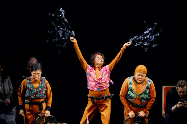 Wai Ching Ho, Jo Yang, and Emily Kuroda in Endlings, which runs through March 29 at New York Theatre Workshop.