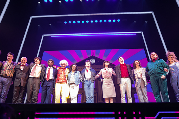 Roger Bart and the cast of Back to the Future on opening night.