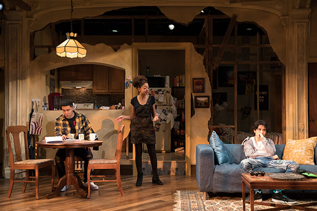Ed Ventura, Cindy De La Cruz, and Mateo Ferro appeared in preview performances of Ren Dara Santiago&#39;s The Siblings Play, directed by Jenna Worsham, at Rattlestick Playwrights Theater.