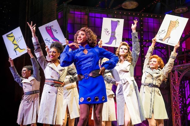 Matt Henry (center) stars in the West End production of Kinky Boots, available for streaming on BroadwayHD.