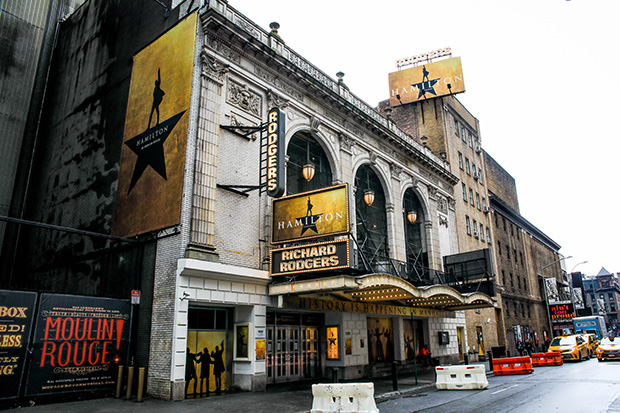 The Richard Rodgers Theatre, home of Hamilton is closed until at least April 13.