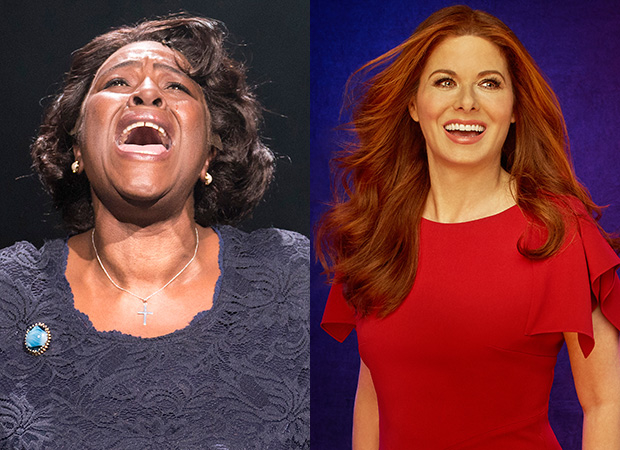 Sharon D. Clarke and Debra Messing in promotional images for Caroline, or Change and Birthday Candles.