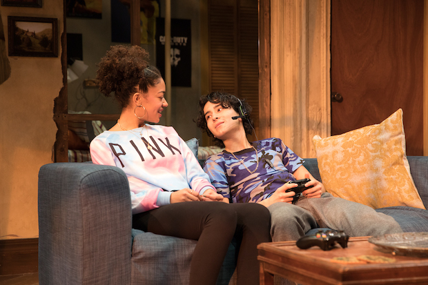 Cindy De La Cruz and Mateo Ferro star in Ren Dara Santiago&#39;s The Siblings Play, directed by Jenna Worsham, at Rattlestick Playwrights Theater.