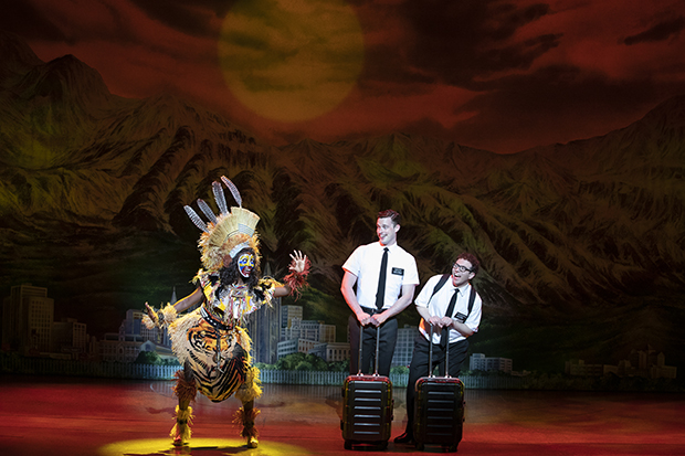 A scene from the national tour of The Book of Mormon.